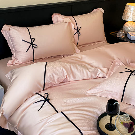 【下架】自然醒天丝棉提花拼色织带四件套NH192 商品图3