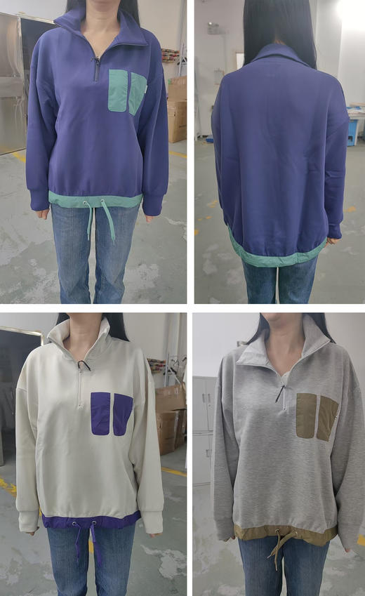 预售 臣禾	【半开襟撞色卫衣】舒适休闲上衣	9261050184 商品图5