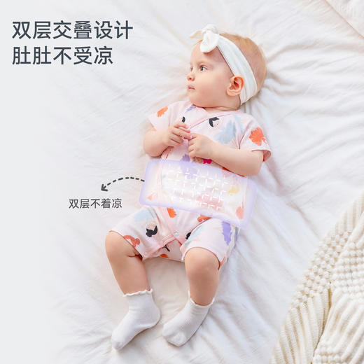 【2026春夏新品】ibaby×outlast太空科技恒温天然矿物银长效抗菌护肚短袖连体衣 商品图3