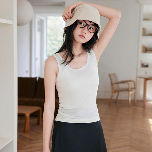 春夏纯色莱赛尔小吊带女2026新款天丝羊毛外穿背心亲肤内搭打底衫ZXFX2026 商品图1