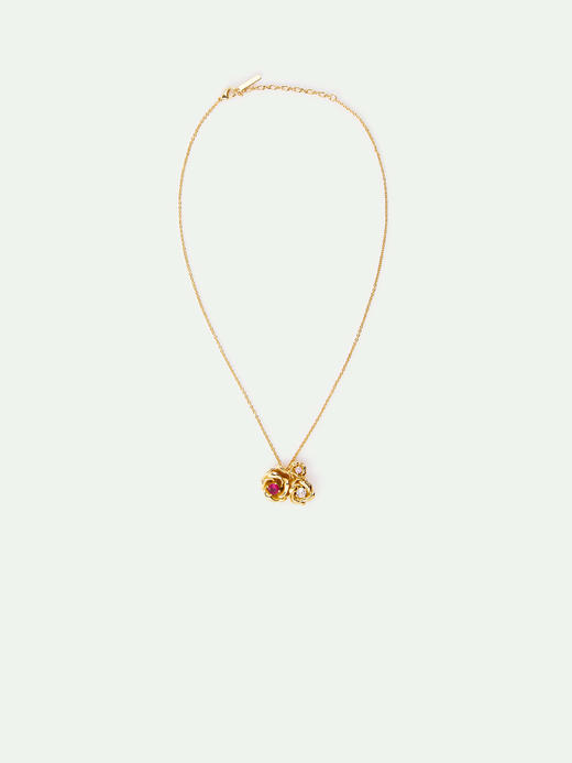 订购6周到｜Les Nereides-gold Mona Lisa roses-金色 玫瑰 圆形宝石 项链［法国设计师］ 商品图3