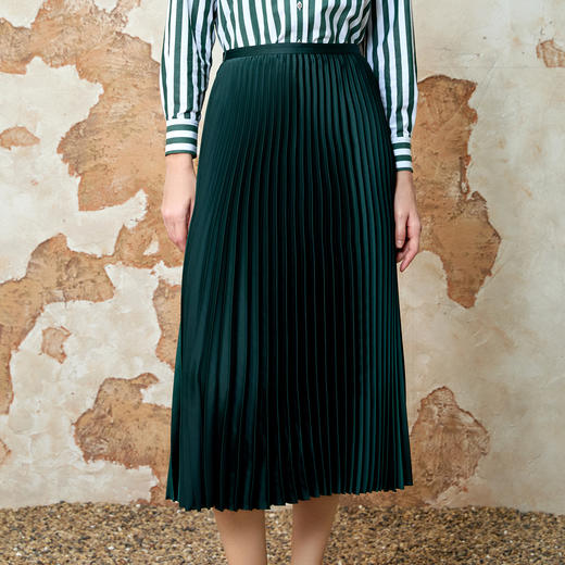 EITIE爱特爱时尚通勤气质高腰百褶长款优雅半身裙春季新款8106802 商品图2