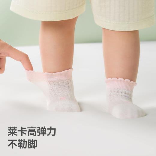 【孕味秒杀专享】贝肽斯儿童袜子夏季薄款网眼透气棉袜男童袜子无骨女宝宝中筒袜 商品图10