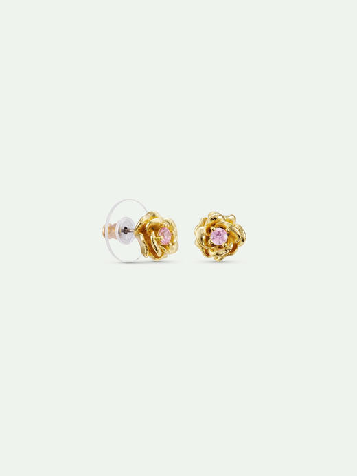 订购6周到｜Les Nereides-gold Mona Lisa roses-金色 玫瑰 粉锆石 耳钉［法国设计师］ 商品图2