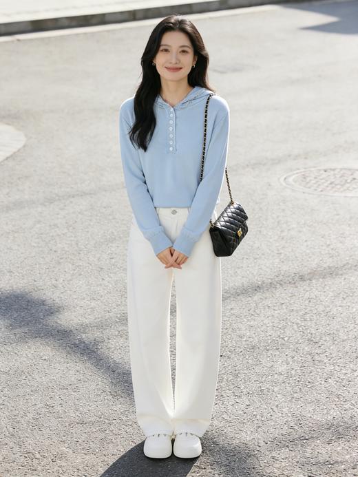 预售 臣禾	【钩花帽衫】连帽休闲套头针织衫	9261090275 商品图3