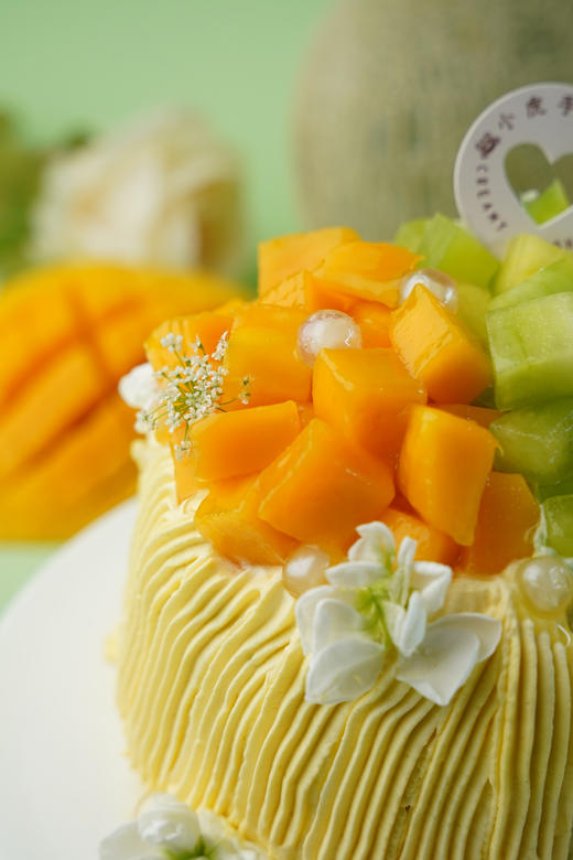玲珑蜜瓜芒果双拼蛋糕 商品图3