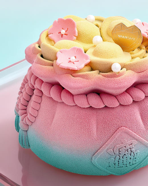 春和景明·锦福袋-抹茶樱花柑橘慕斯生日蛋糕（1.88磅） 商品图4