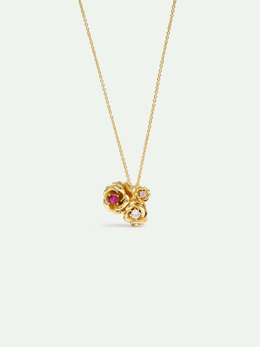 订购6周到｜Les Nereides-gold Mona Lisa roses-金色 玫瑰 圆形宝石 项链［法国设计师］ 商品图1