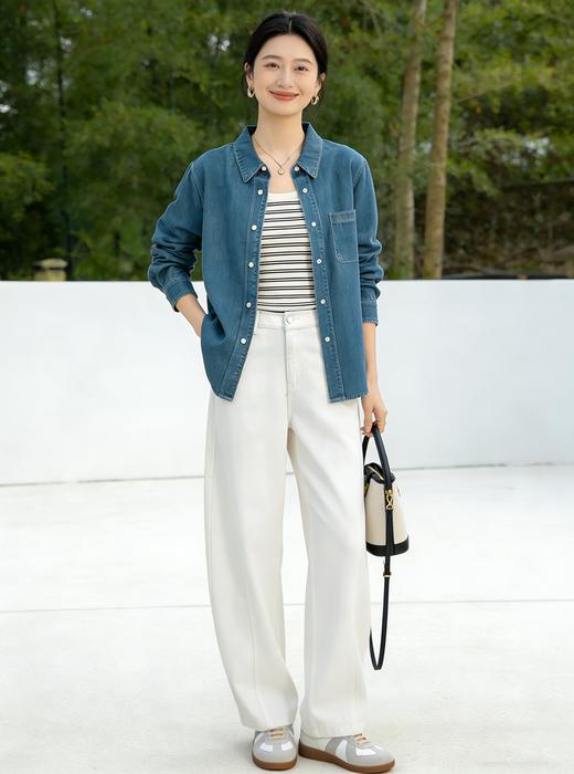 预售 臣禾	【丹宁衬衫】小个子H型正肩牛仔衬衣空调衫防晒衫薄外套	9261040375 商品图6