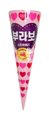 每太布拉宝草莓味甜筒冰淇淋부라보스트로베리150G 商品图0