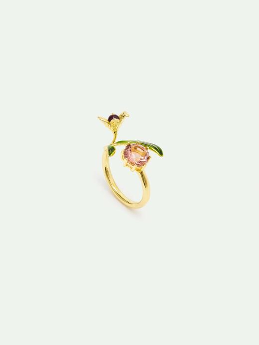 订购6周到｜Les Nereides-Gold flower-金色花朵 珍珠 粉色宝石 开口 戒指［法国设计师］ 商品图0