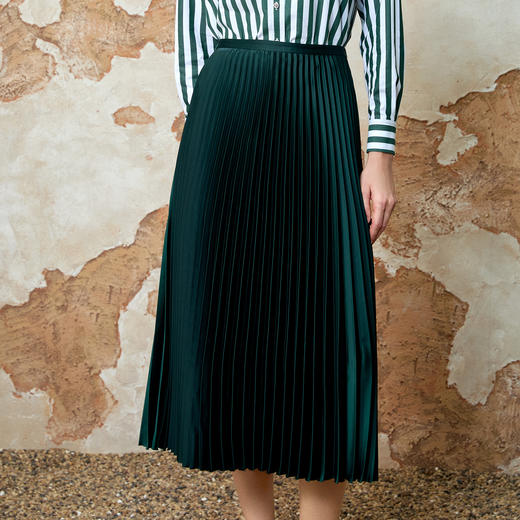 EITIE爱特爱时尚通勤气质高腰百褶长款优雅半身裙春季新款8106802 商品图3