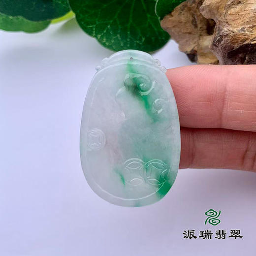 派瑞翡翠 翡翠挂件 糯种 飘翠 商品图2