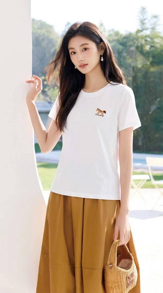 女装26春夏新品圆领小马短袖2223-M26519 商品图0