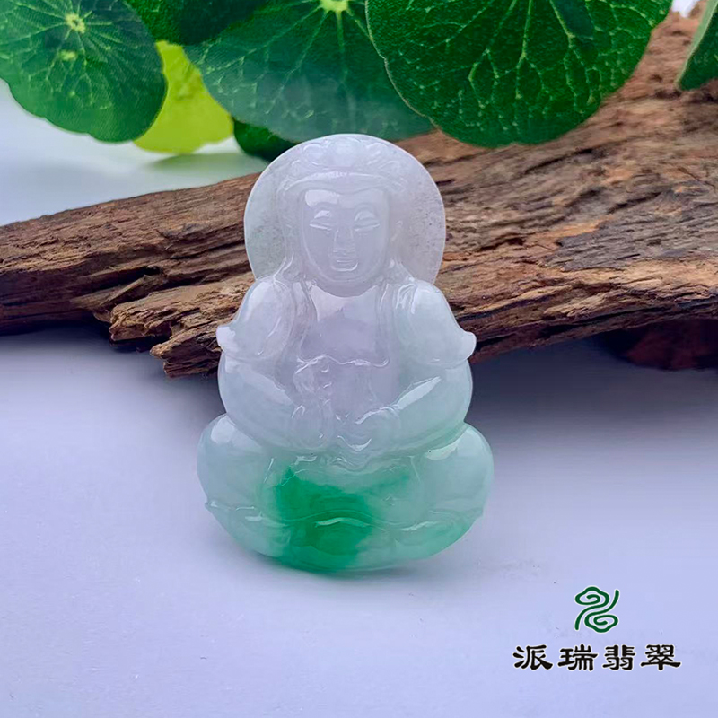 派瑞翡翠 翡翠观音 糯冰 蓝晴