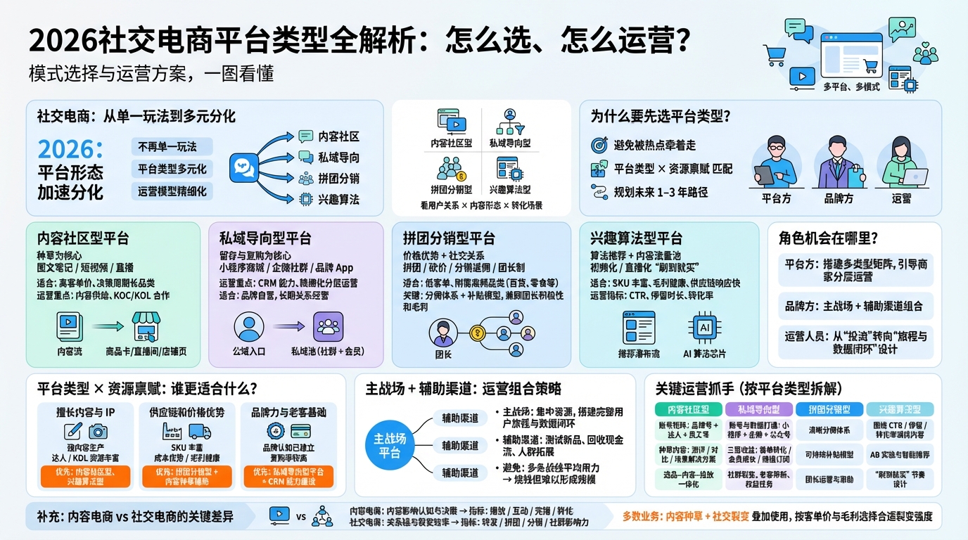 2026年社交电商平台主要有哪些类型？
