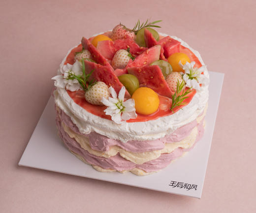 【油画芭乐】抹茶戚风胚+新鲜芭乐+阳光玫瑰青提+芭乐果酱（提前一天预定） 商品图2