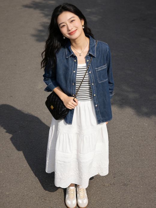 预售 臣禾	【丹宁衬衫】小个子H型正肩牛仔衬衣空调衫防晒衫薄外套	9261040375 商品图9