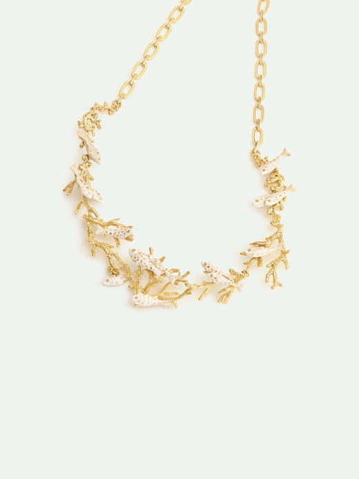 订购6周到｜Les Nereides-Golden coral and white fish-金色珊瑚 白色小鱼 项链［法国设计师］ 商品图2