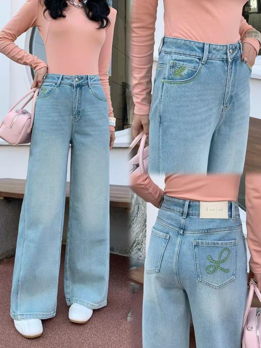 女装26春夏新品阔腿牛仔长裤2235-D9292 商品图3