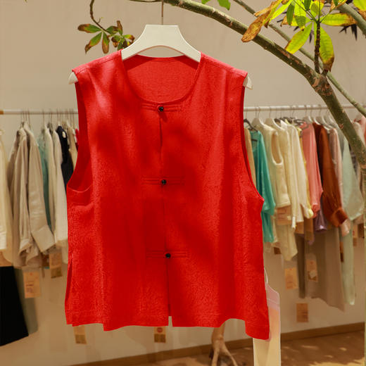 【抖音专属】圆领马甲(24704768丹罽) 商品图0