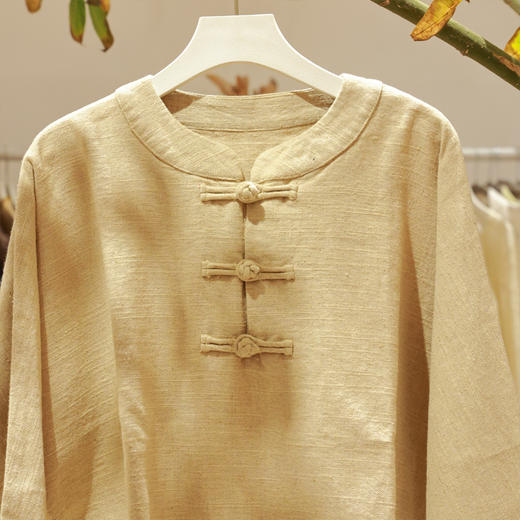 【抖音专属】麻衬衣(40802本麻色) 商品图1