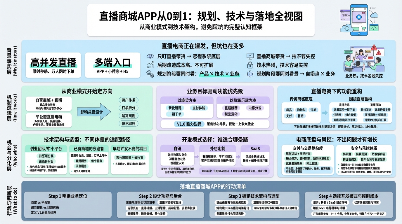 直播商城APP整体规划：先明确模式与边界