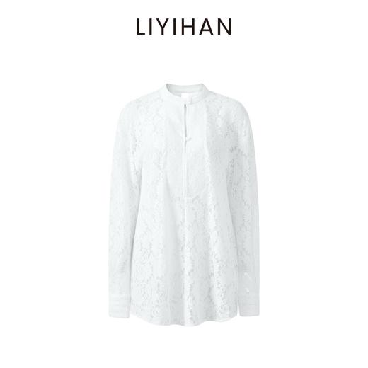 LIYIHAN花影丨25春新款蕾丝立领上衣宽松镂空上衣小众设计气质 商品图2