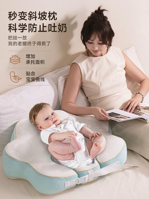 Pima棉云朵哺乳枕坐喂护腰解放双手婴儿防吐斜坡枕喂奶神器二合一 商品图2