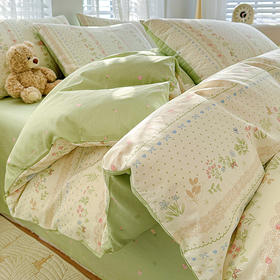 自然醒全棉印花100全棉床上四件套夏天纯棉被套床单宿舍被罩三件套床品NH161