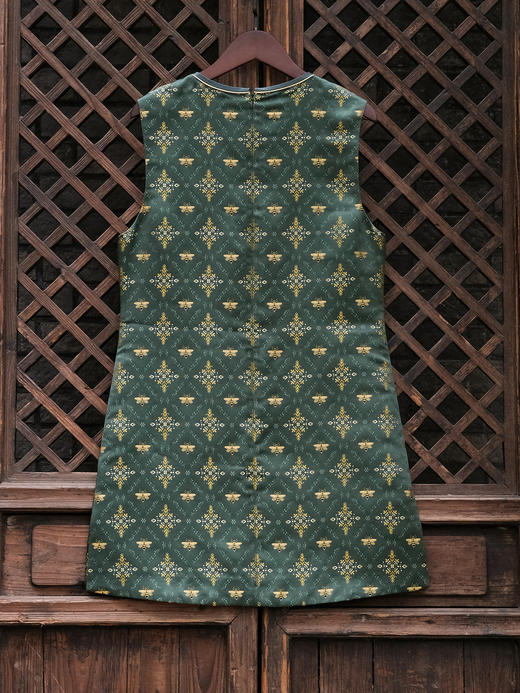 盛唐牡丹 | 叠翠流金真丝蜀锦女裙 商品图3