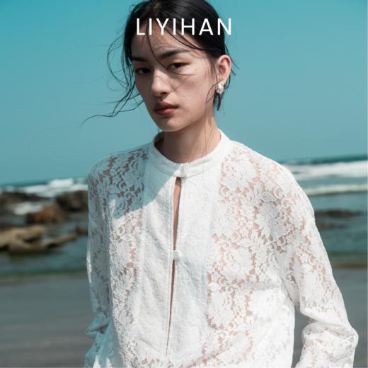 LIYIHAN花影丨25春新款蕾丝立领上衣宽松镂空上衣小众设计气质 商品图1