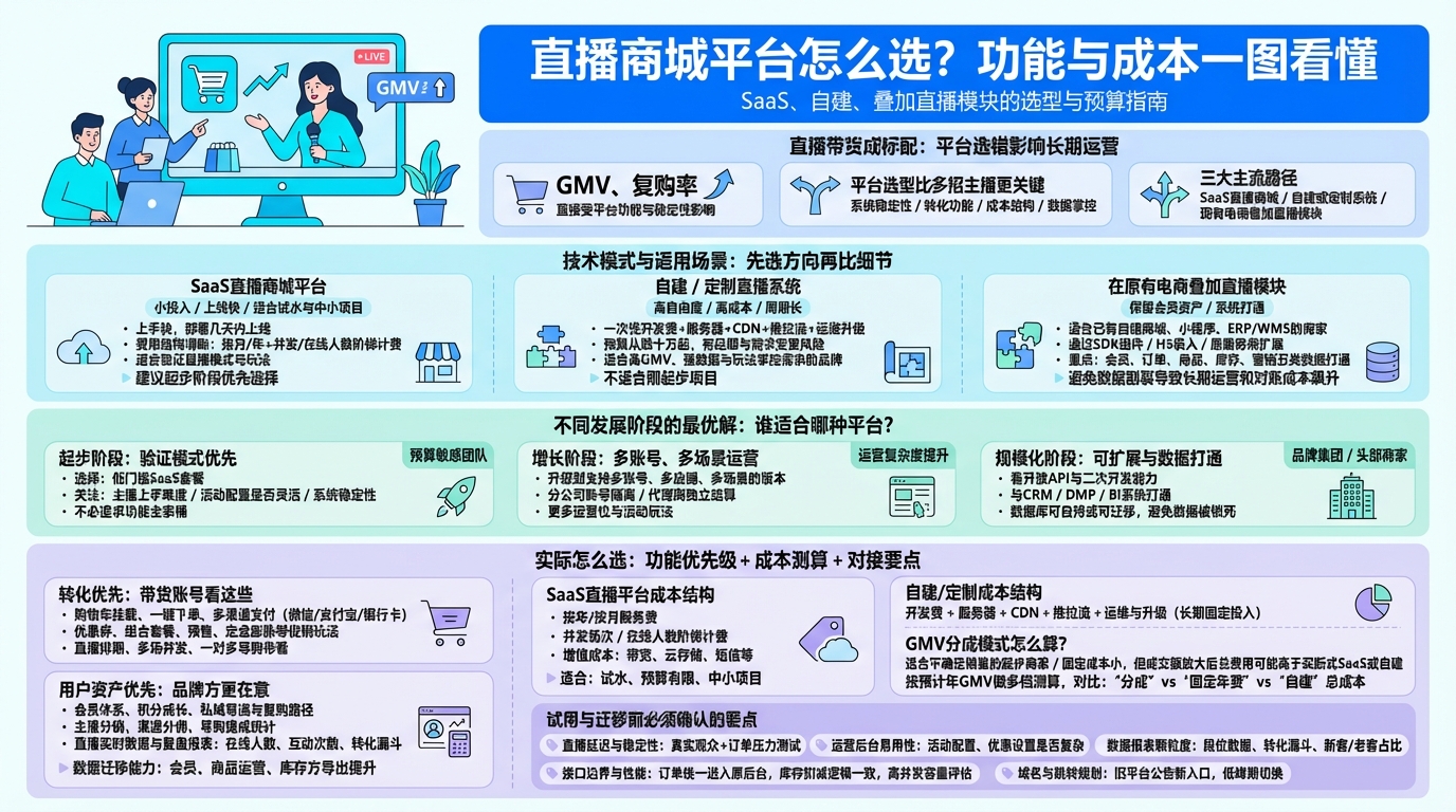 直播商城平台大概有哪些类型可选？