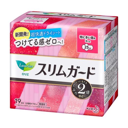 花王乐而雅（laurier）进口零触感特薄超长量特多日用卫生巾25cm 19片(日本原装进口)*2 商品图2