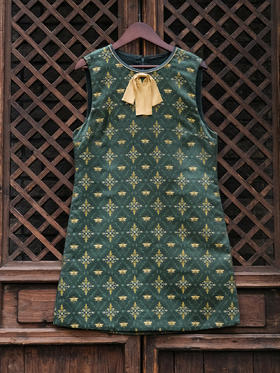 盛唐牡丹 | 叠翠流金真丝蜀锦女裙