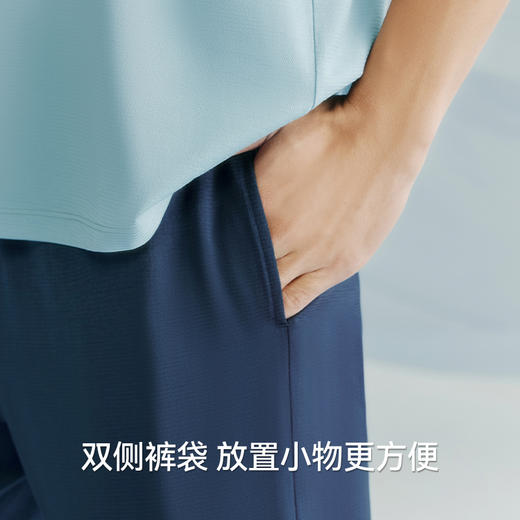 冰泉柔棉隐条圆领短袖短裤男家居套GB2026T80021D 【A43】 商品图0