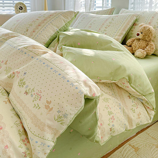 自然醒全棉印花100全棉床上四件套夏天纯棉被套床单宿舍被罩三件套床品NH161 商品图7