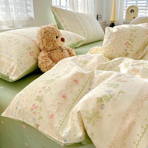 自然醒全棉印花100全棉床上四件套夏天纯棉被套床单宿舍被罩三件套床品NH161 商品图11