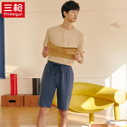 花灰水柔棉男家居短裤GB202650523B 【A43】 商品图0