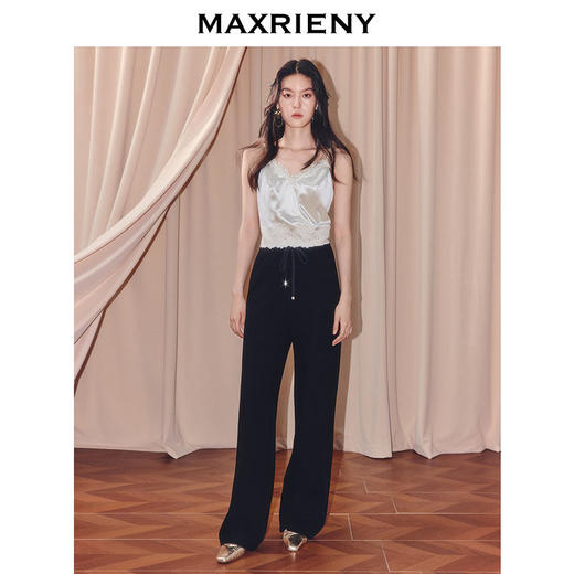 MAXRIENY法式复古蕾丝吊带衫25秋款千金穿搭打底衫背心内搭小衫女(货号:MF86TP503) 商品图1