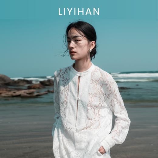 LIYIHAN花影丨25春新款蕾丝立领上衣宽松镂空上衣小众设计气质 商品图0