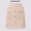 MAXRIENY浅藕粉色H型半身裙2026年夏季新款短款透气优雅针织半裙(货号:MF80SK008) 商品缩略图4