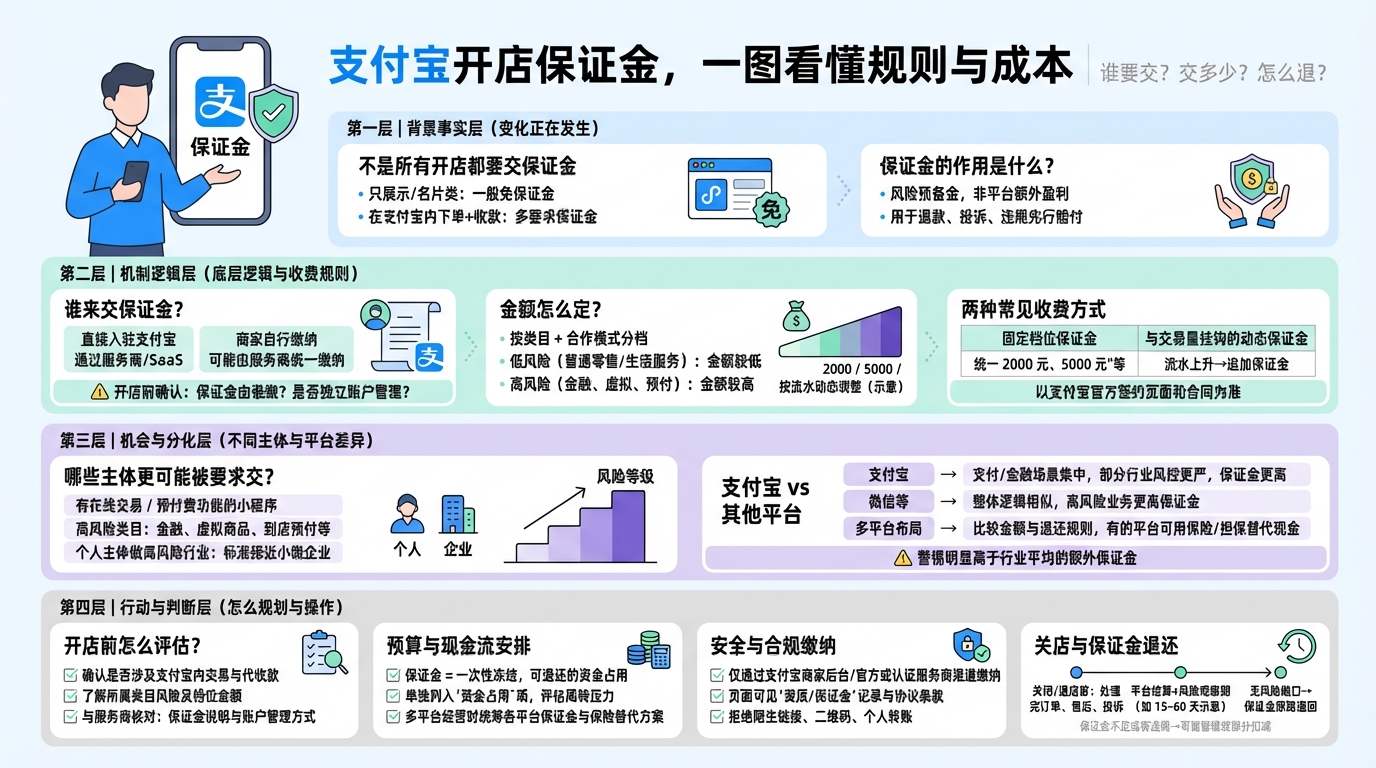 在支付宝开店，哪些情况需要交保证金？