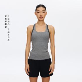 Omeup含胸垫撞色工字背心