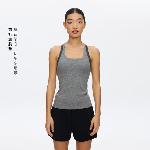 Omeup含胸垫撞色工字背心 商品图0