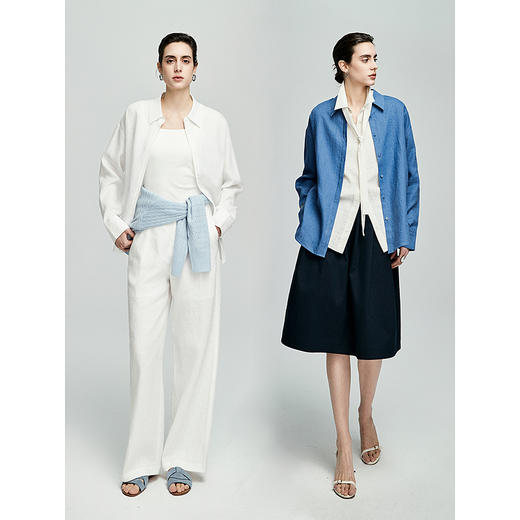 初棉亚麻3.0衬衫 | 透气舒适、经典老钱风设计、简约大气、日常通勤休闲百搭 商品图3