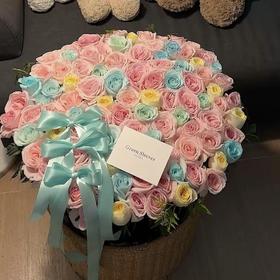 【 甜蜜糖果玫瑰花束桶】