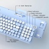 复古打字机风格键盘 2.4GHz USB 接收器 即插即用 适用于电脑、笔记本、Windows、Mac 蓝色 K8890T 商品缩略图2