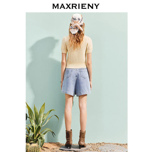 MAXRIENY精致日常套头毛针织衫25夏修身显瘦肌理感上衣女高级气质(货号:MS86SW269) 商品图3