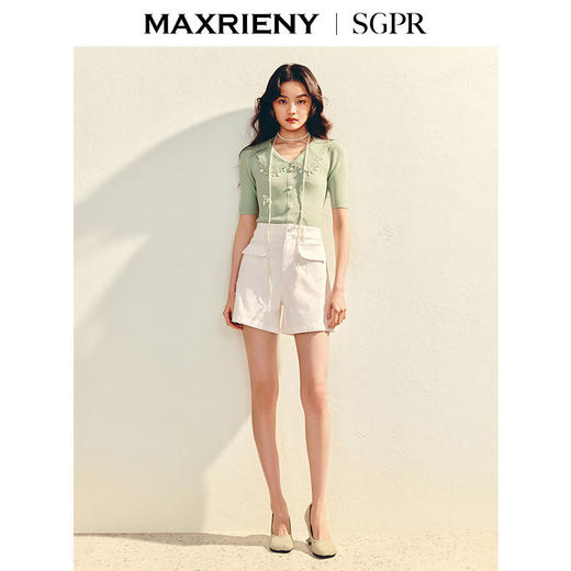 【SGPR】精致日常收腰小a型短裤25夏水洗阔腿裤子女(货号:MU86PA010) 商品图1